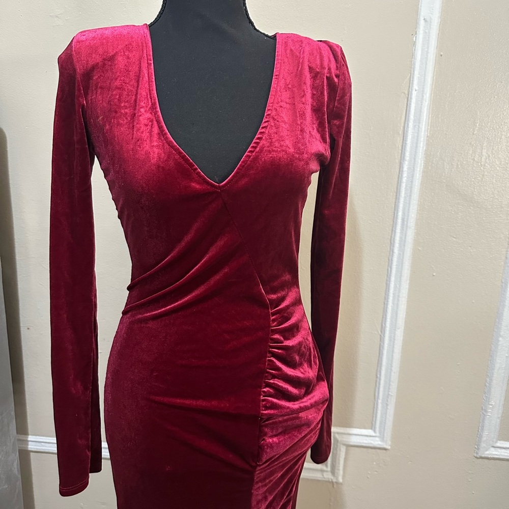 Fashion Nova. Red velvet dress